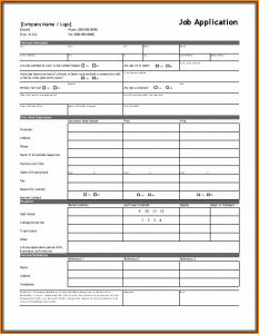 Basic Employment Application Template Free