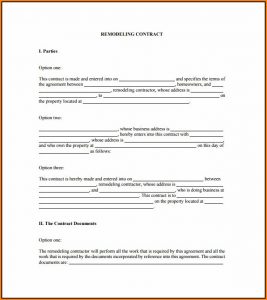 Bathroom Remodeling Contract Template