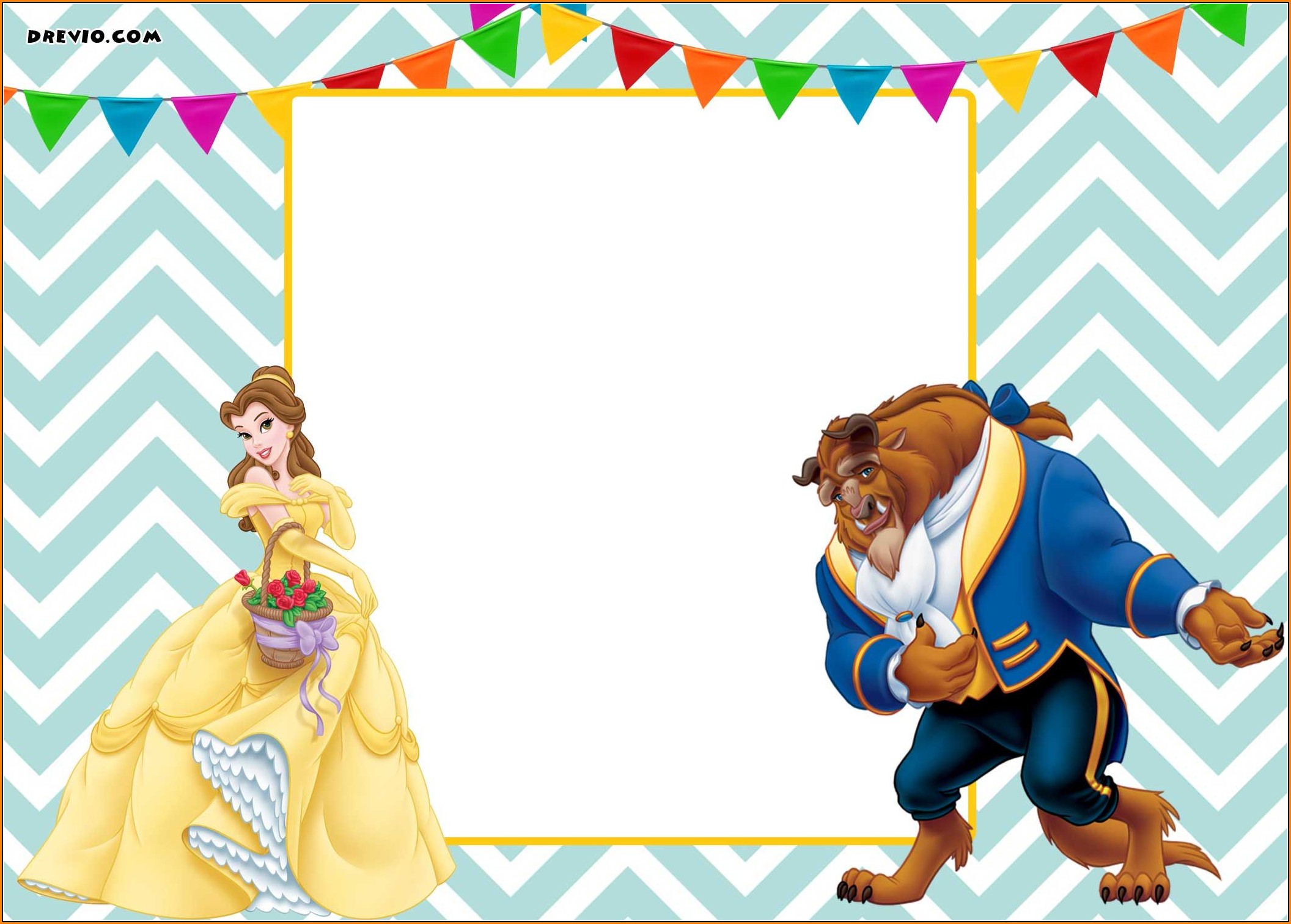 Beauty And The Beast Party Invitation Template Free