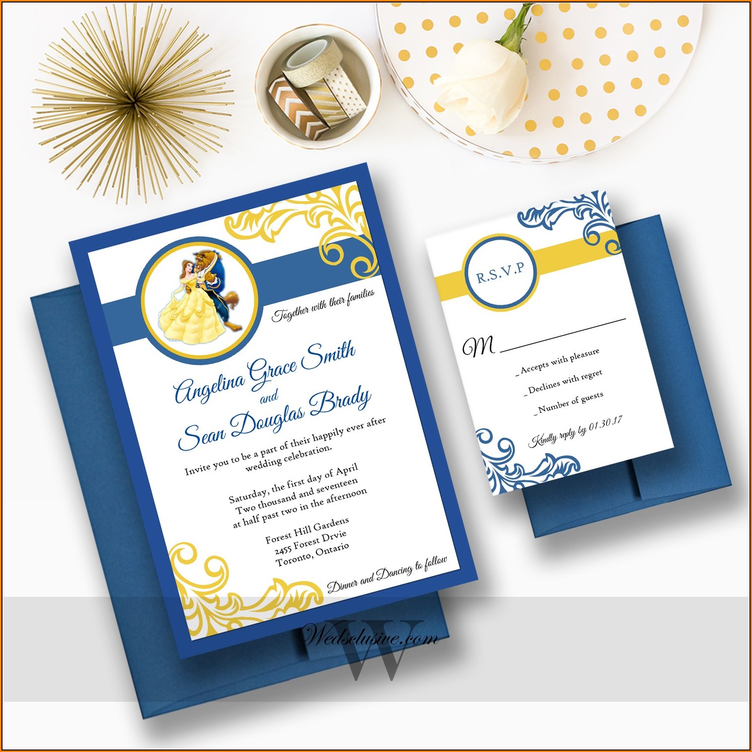 Beauty And The Beast Wedding Invitation Template Free