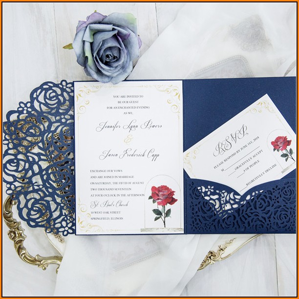 Beauty And The Beast Wedding Invitation Template