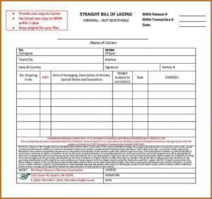 Bill Of Lading Short Form Free