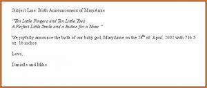 Birth Announcement Email Template Free