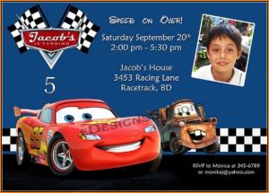 Birthday Invitation Card Template Cars
