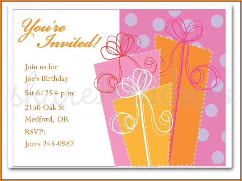 Birthday Invitation Card Template For Adults