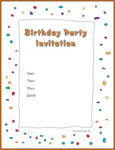 Birthday Party Invitation Templates Free