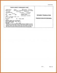 Blank Auto Insurance Card Template