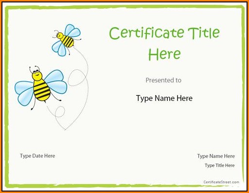 Blank Certificate Template For Kids