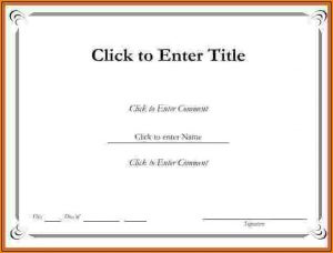 Blank Certificate Template Word