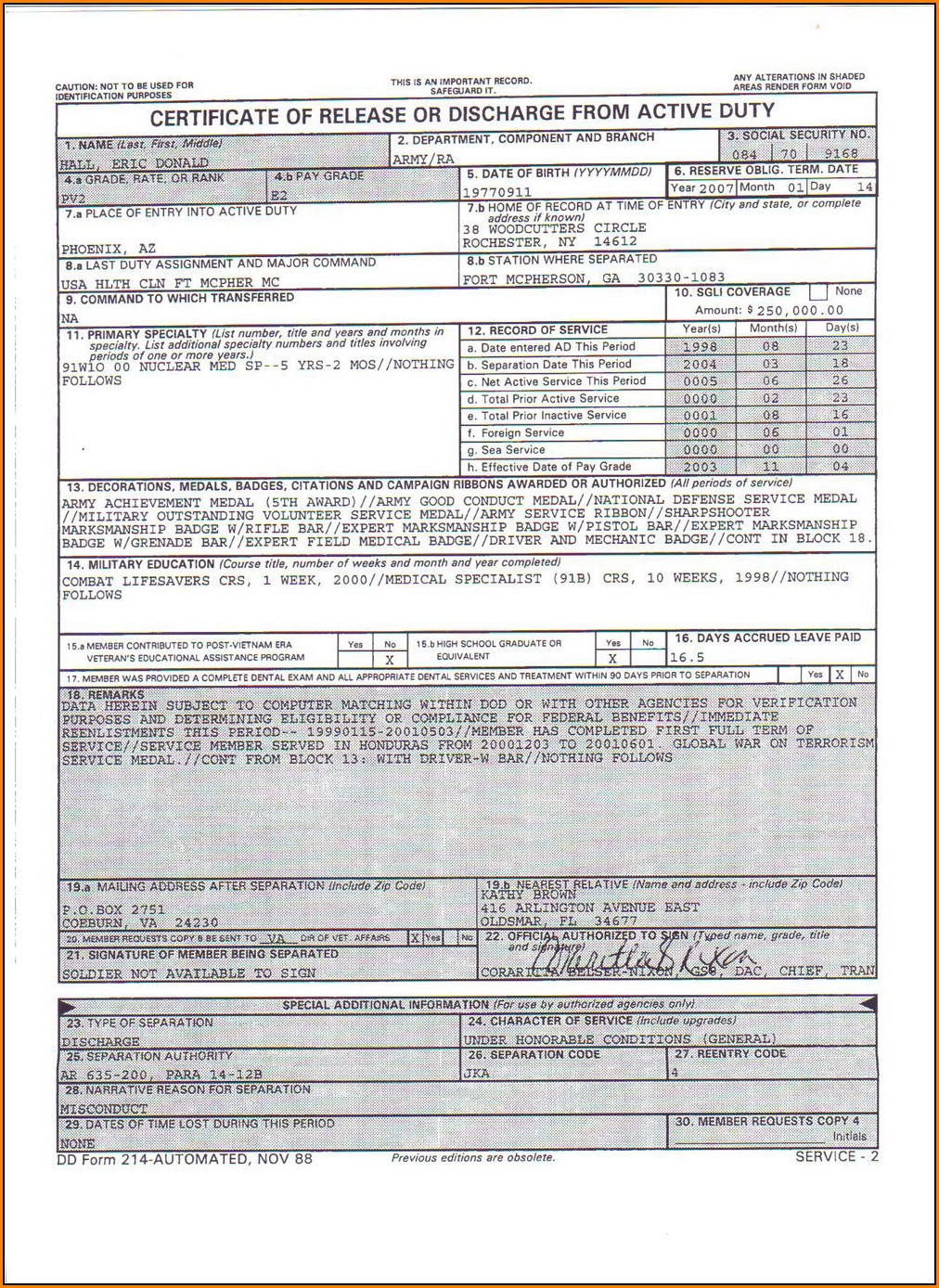 Blank Dd214 Form Download