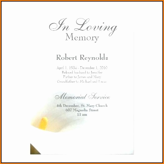 Blank Funeral Invitation Template