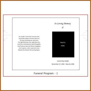 Blank Funeral Program Template Uk