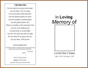 Blank Funeral Program Template Word