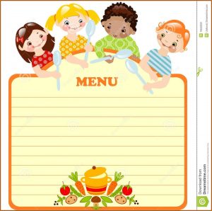 Blank Kids Menu Template