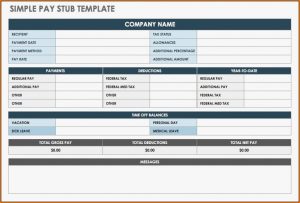 Blank Pay Stub Template Canada