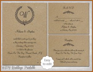 Blank Rustic Wedding Invitation Templates