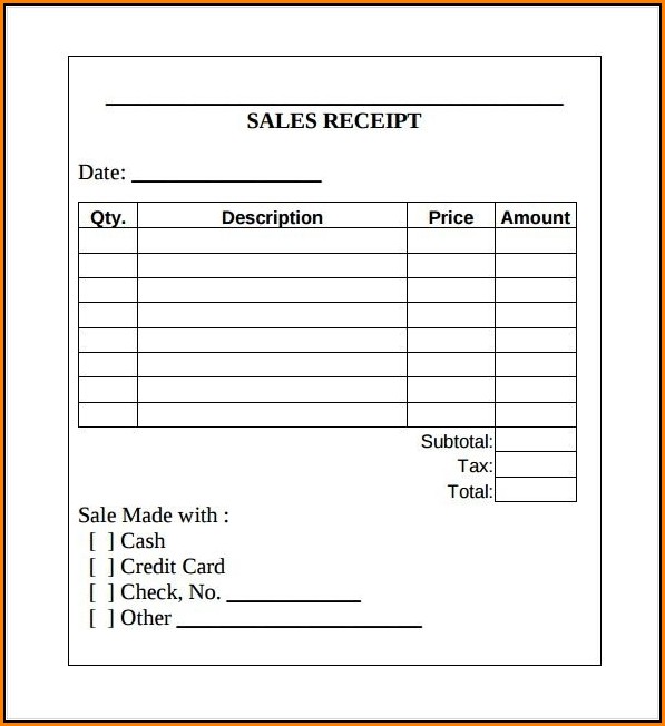Blank Sales Receipt Template - Template 1 : Resume Examples #P32EOQlYJ8
