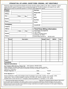 Blank Straight Bill Of Lading Short Form Pdf