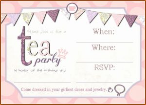 Blank Tea Party Invitation Template