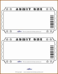 Blank Ticket Template Word