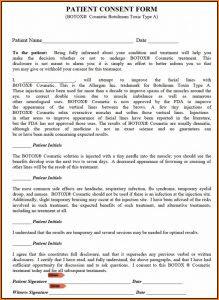 Botox Consent Form