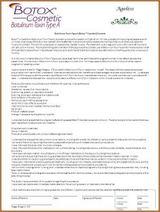 Botox Consent Form For Migraines