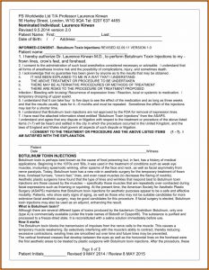 Botox Consent Form Uk