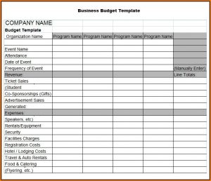 Business Budget Template Excel Free Download