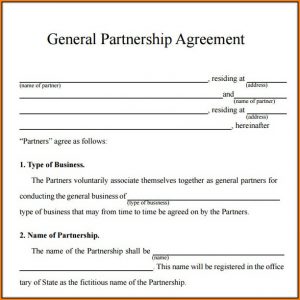 Business Partnership Agreement Template Free Download