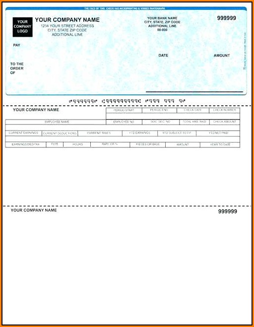 Business Payroll Check Template