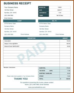 Business Receipt Template