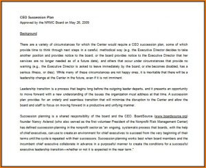 Business Succession Plan Template