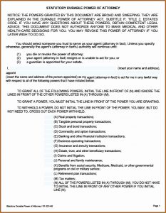 California General Durable Power Of Attorney Fillable Form