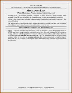 California Mechanics Lien Forms