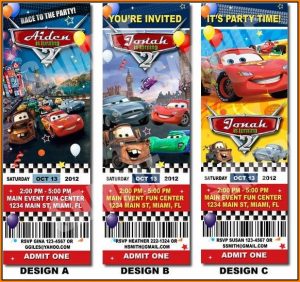Cars Ticket Invitation Template Free