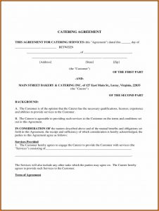 Catering Contract Template Pdf