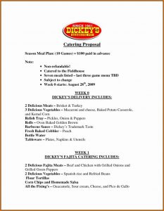 Catering Menu Proposal Template