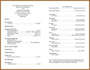 Catholic Wedding Program Template Word