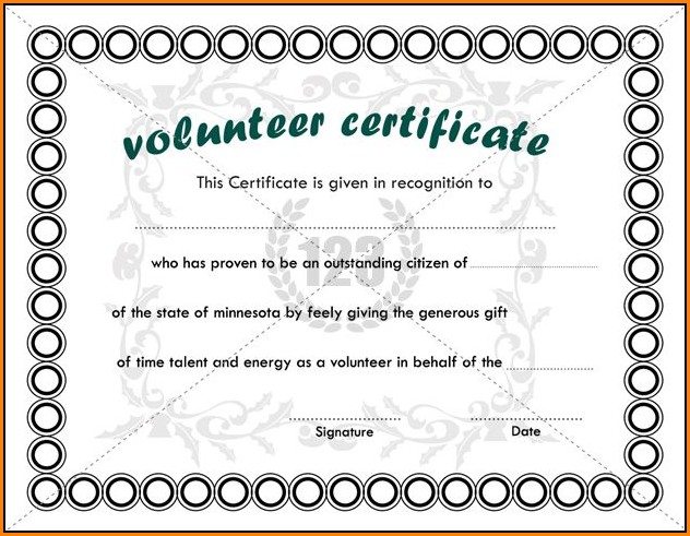 Certificate Of Appreciation For Volunteers Templates