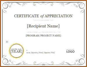 Certificate Of Appreciation Templates Free Download