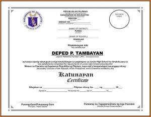 Certificate Of Recognition Template Deped