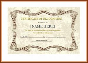 Certificate Of Recognition Template Png