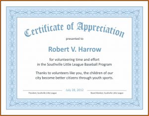 Certificate Of Recognition Templates For Word