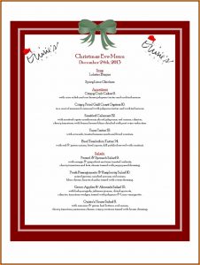 Christmas Menu Templates Free Download