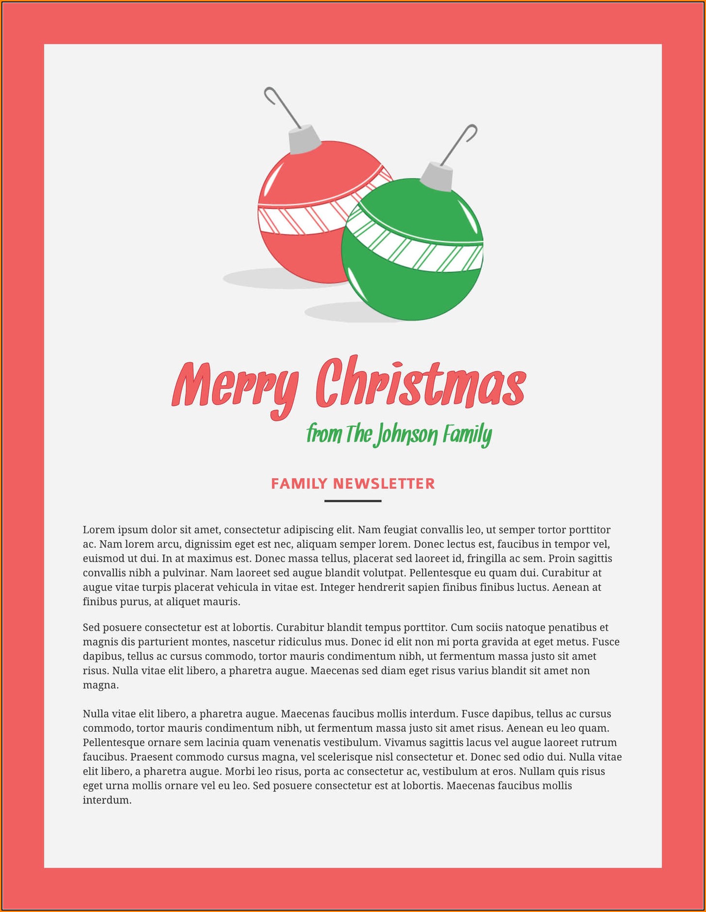 Christmas Newsletter Template