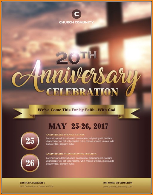 Church Anniversary Flyer Templates Free