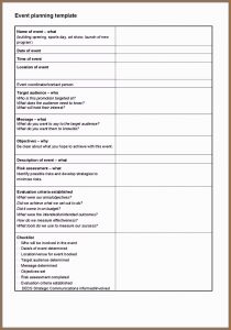 Church Event Planning Checklist Template