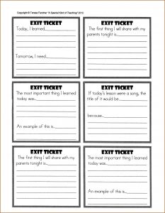 Classroom Exit Ticket Template Printable