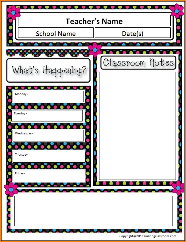 Classroom Newsletter Templates Free Printable