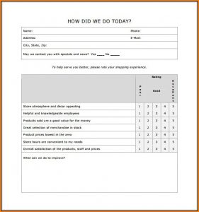 Comment Card Template